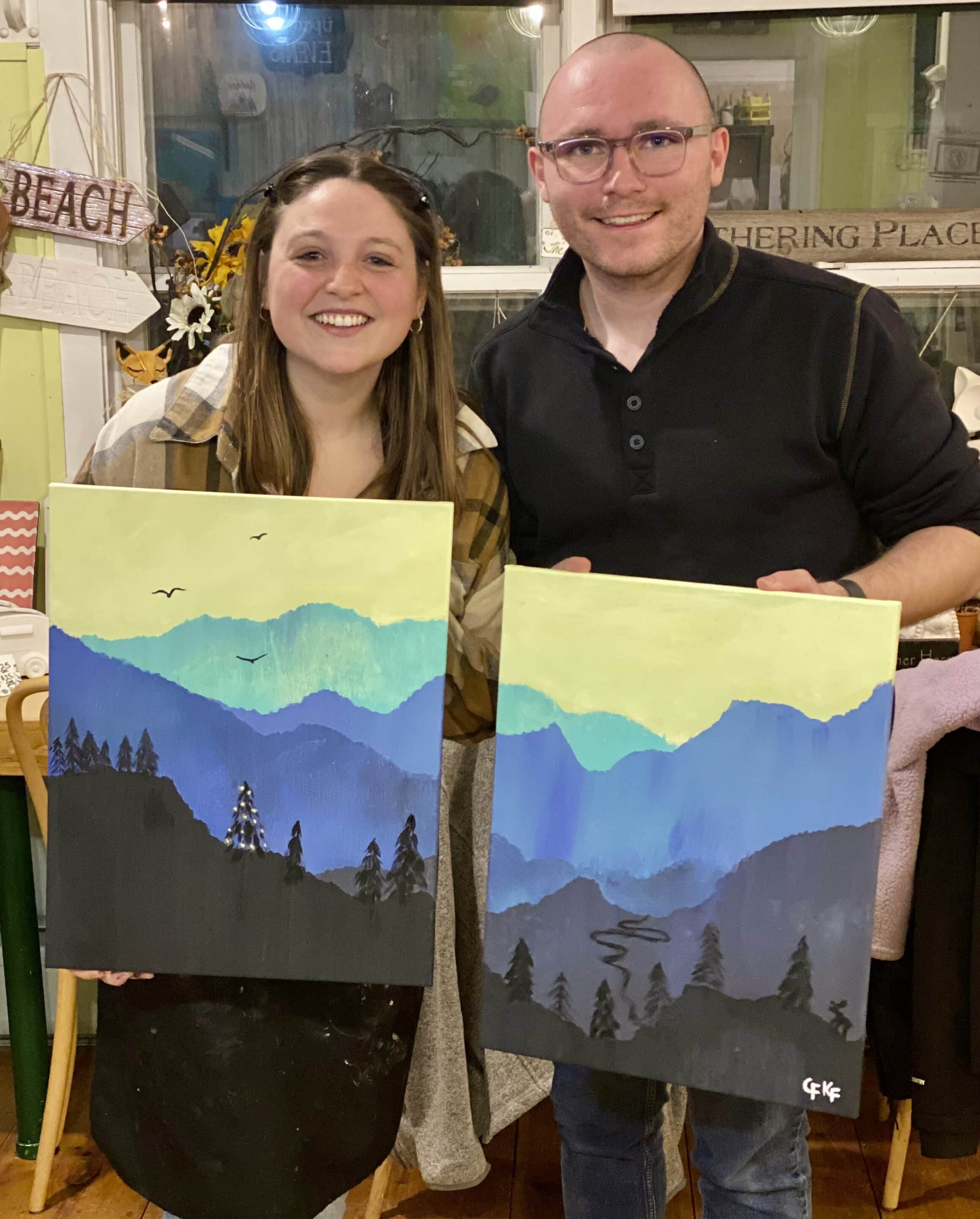 Paint & Sip Couples Night - Mountain Scene | Endless Creations Pottery
